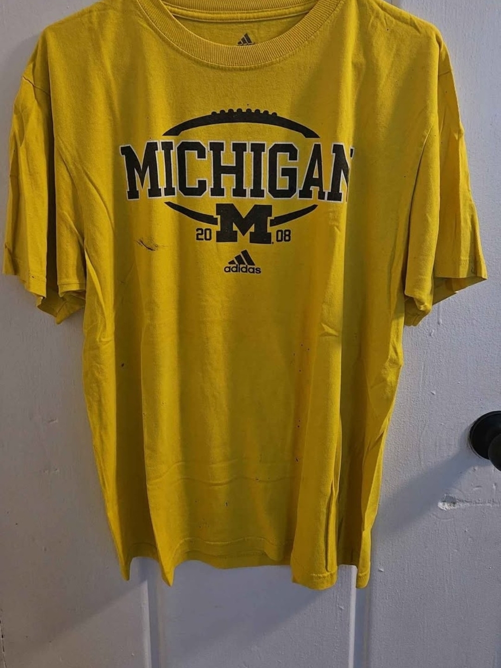 adidas Yellow Michigan Graphic Short-Sleeve Tee
